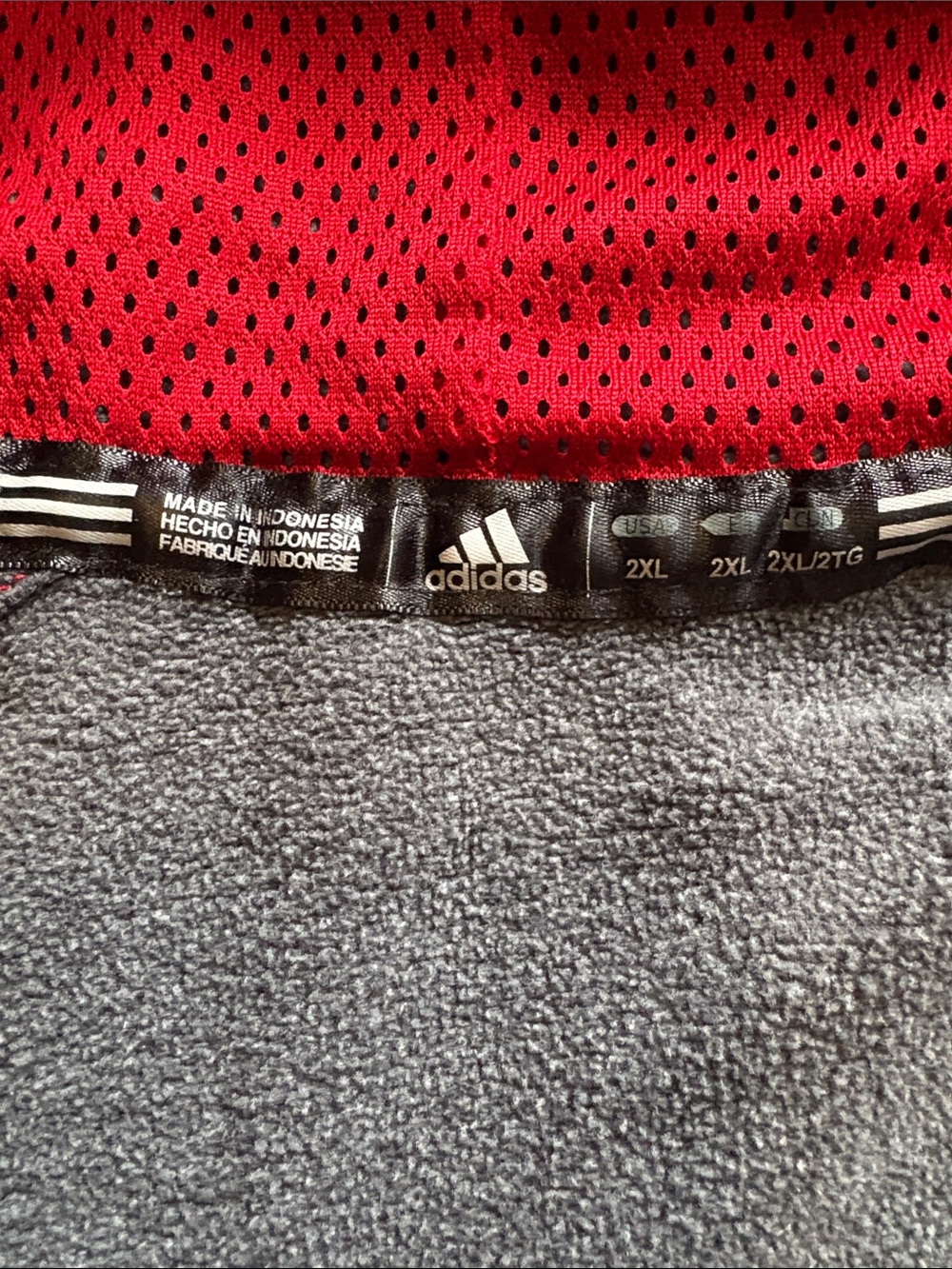 adidas Grey Hoodie Jacket with Red Accents 2XL Nebraska Huskers - Picture 2 of 4